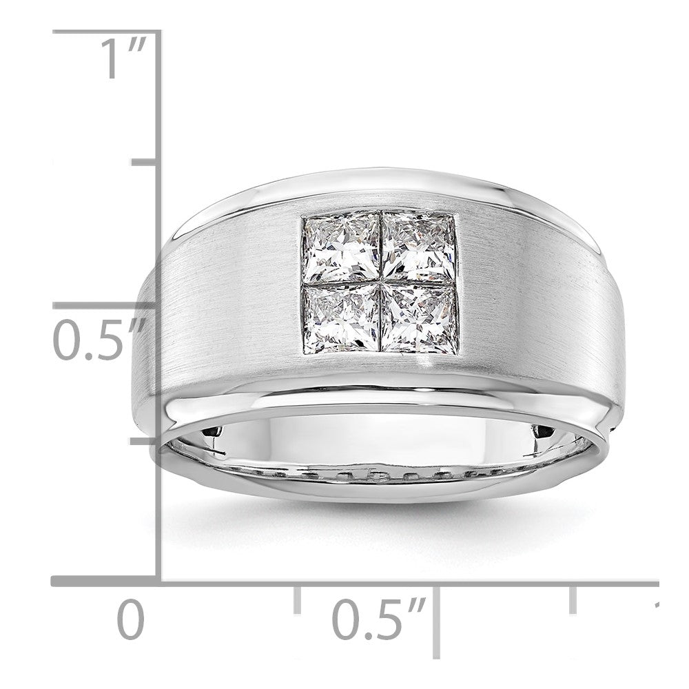 14K Weißgold Herrenring mit 0,875 ct. im Labor gezüchteten Diamanten VS/SI+ G+