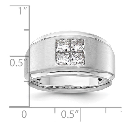 14K Weißgold Herrenring mit 0,875 ct. im Labor gezüchteten Diamanten VS/SI+ G+