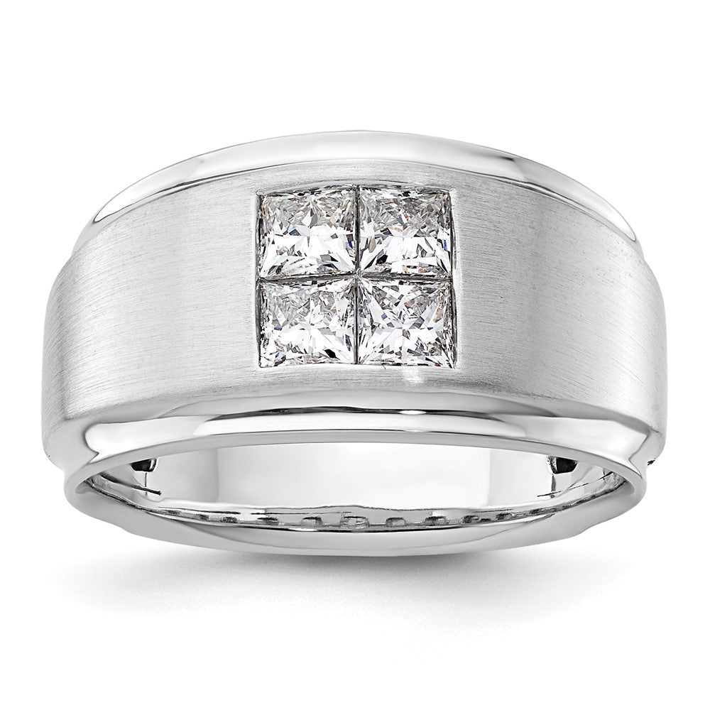 14K Weißgold Herrenring mit 0,875 ct. im Labor gezüchteten Diamanten VS/SI+ G+