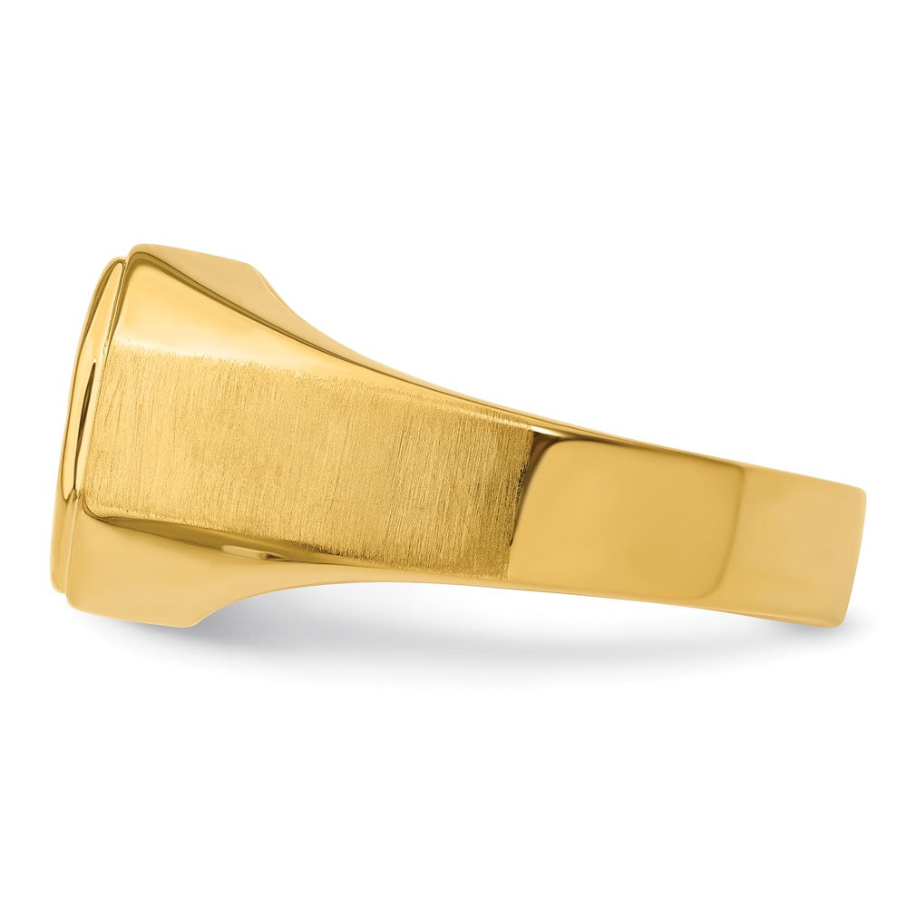 14K Gelbgold Herrenring, 1 ct. Labor gezüchteter Diamant VS/SI+ G+, komplett poliert und satiniert