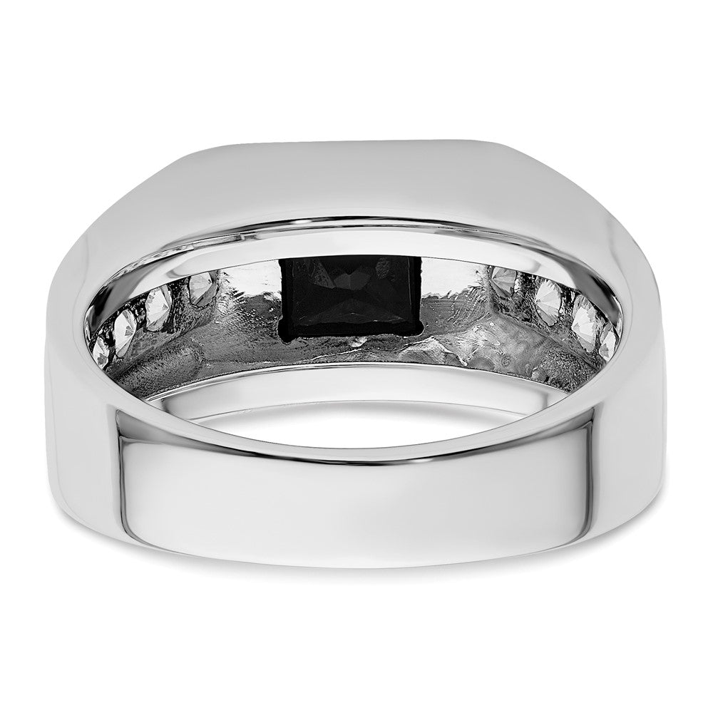 14K Weißgold Schwarz Rhodium 7/8 Ct. Im Labor Gezüchtet Diamant Vs/si+ G+ und Onyx Herren Ring