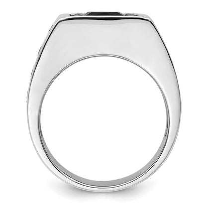14K Weißgold Schwarz Rhodium 1 1/3 Ct. Im Labor Gezüchtet Diamant Vs/si+ G+ und Onyx Herren Ring