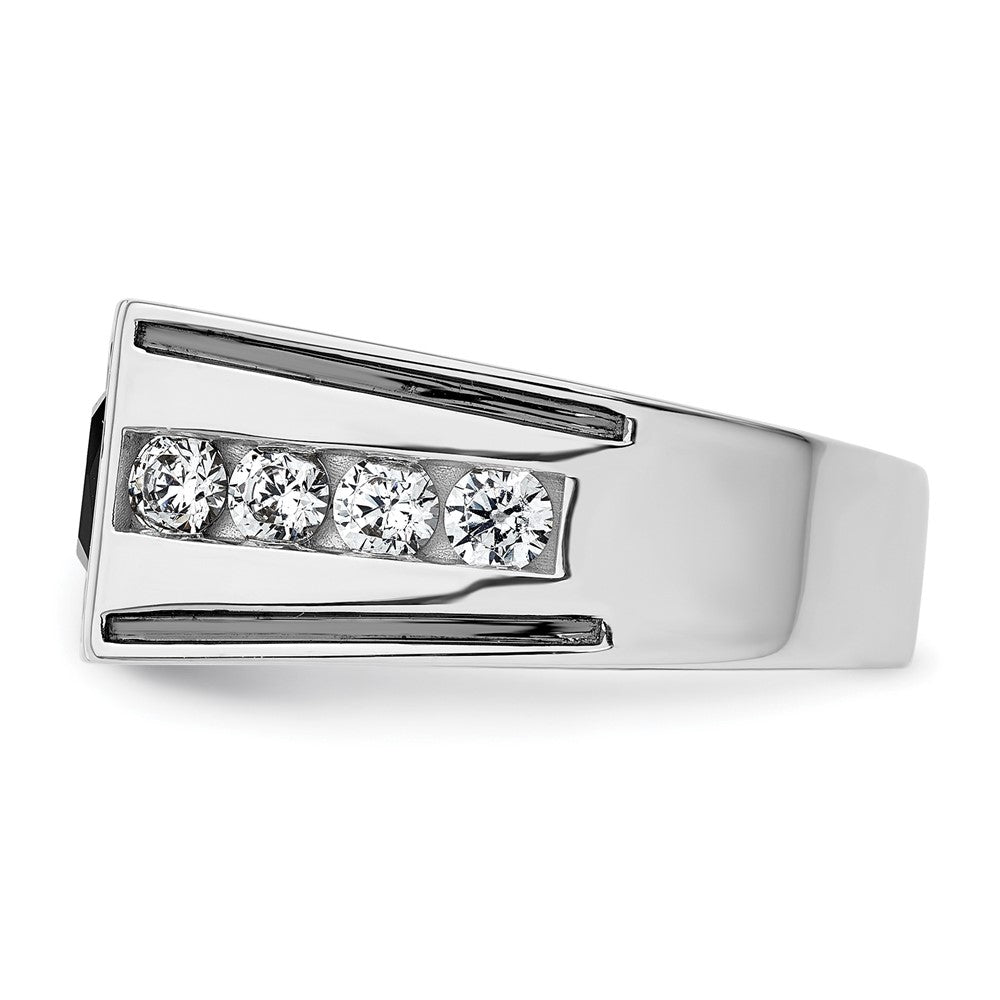 14K Weißgold Schwarz Rhodium 1 1/3 Ct. Im Labor Gezüchtet Diamant Vs/si+ G+ und Onyx Herren Ring