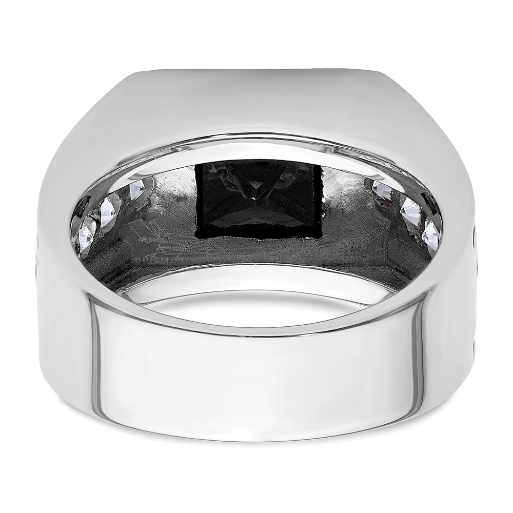 14K Weißgold Schwarz Rhodium 1 1/3 Ct. Im Labor Gezüchtet Diamant Vs/si+ G+ und Onyx Herren Ring
