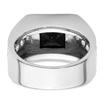 14K Weißgold Schwarz Rhodium 1 1/3 Ct. Im Labor Gezüchtet Diamant Vs/si+ G+ und Onyx Herren Ring