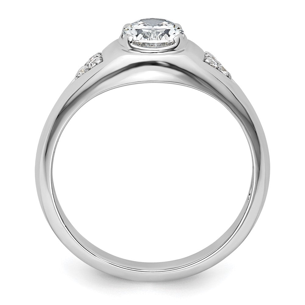 14K Weißgold Ring mit 0,1 ct. Laborgezüchteten Diamanten und 1 ct. Diamant im Ovalschliff, Herren