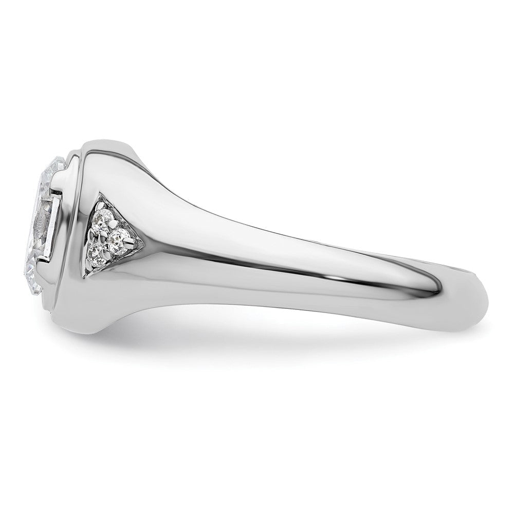 14K Weißgold Ring mit 0,1 ct. Laborgezüchteten Diamanten und 1 ct. Diamant im Ovalschliff, Herren