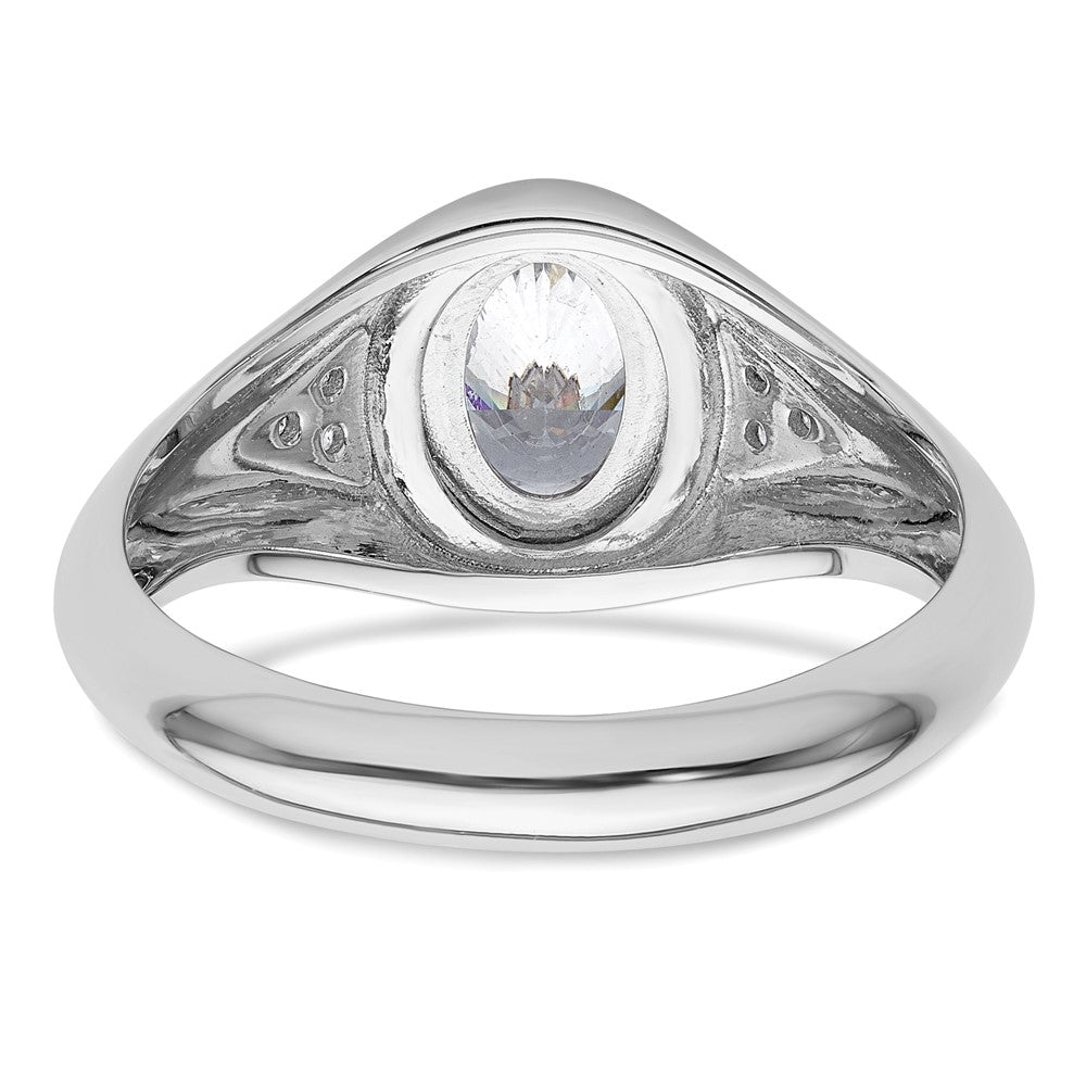 14K Weißgold Ring mit 1 ct. Labor-Diamant, oval, VS/SI+ G+, Herren