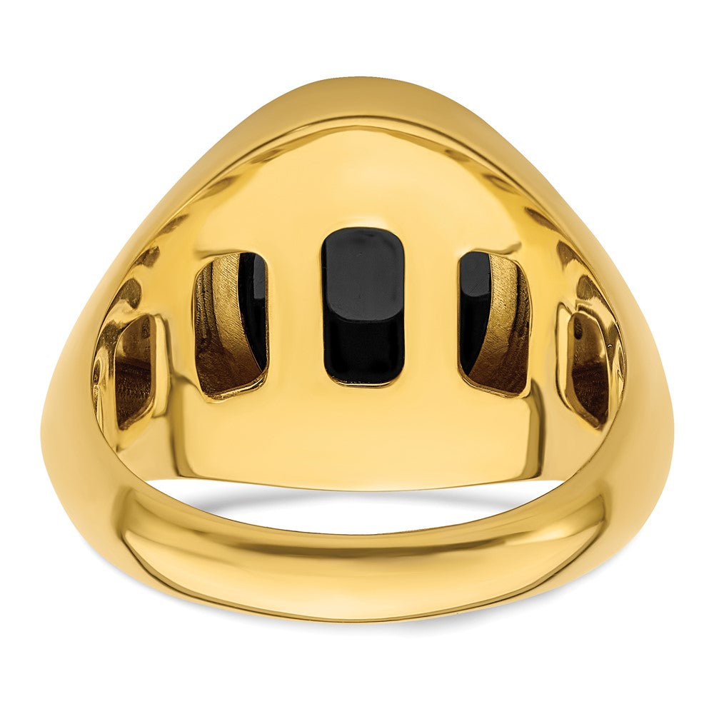 10K Gelbgold 1/6 Ct. Im Labor Gezüchtet Diamant Vs/si+ G+ und Onyx Herren Ring