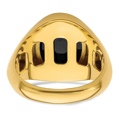 10K Gelbgold 1/6 Ct. Im Labor Gezüchtet Diamant Vs/si+ G+ und Onyx Herren Ring