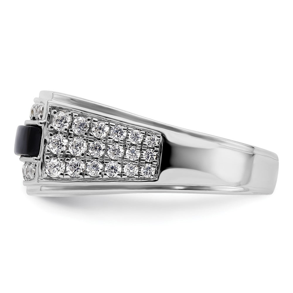 14K Weißgold 1 Ct. Im Labor Gezüchtet Diamant Vs/si+ G+ und Onyx Herren Ring