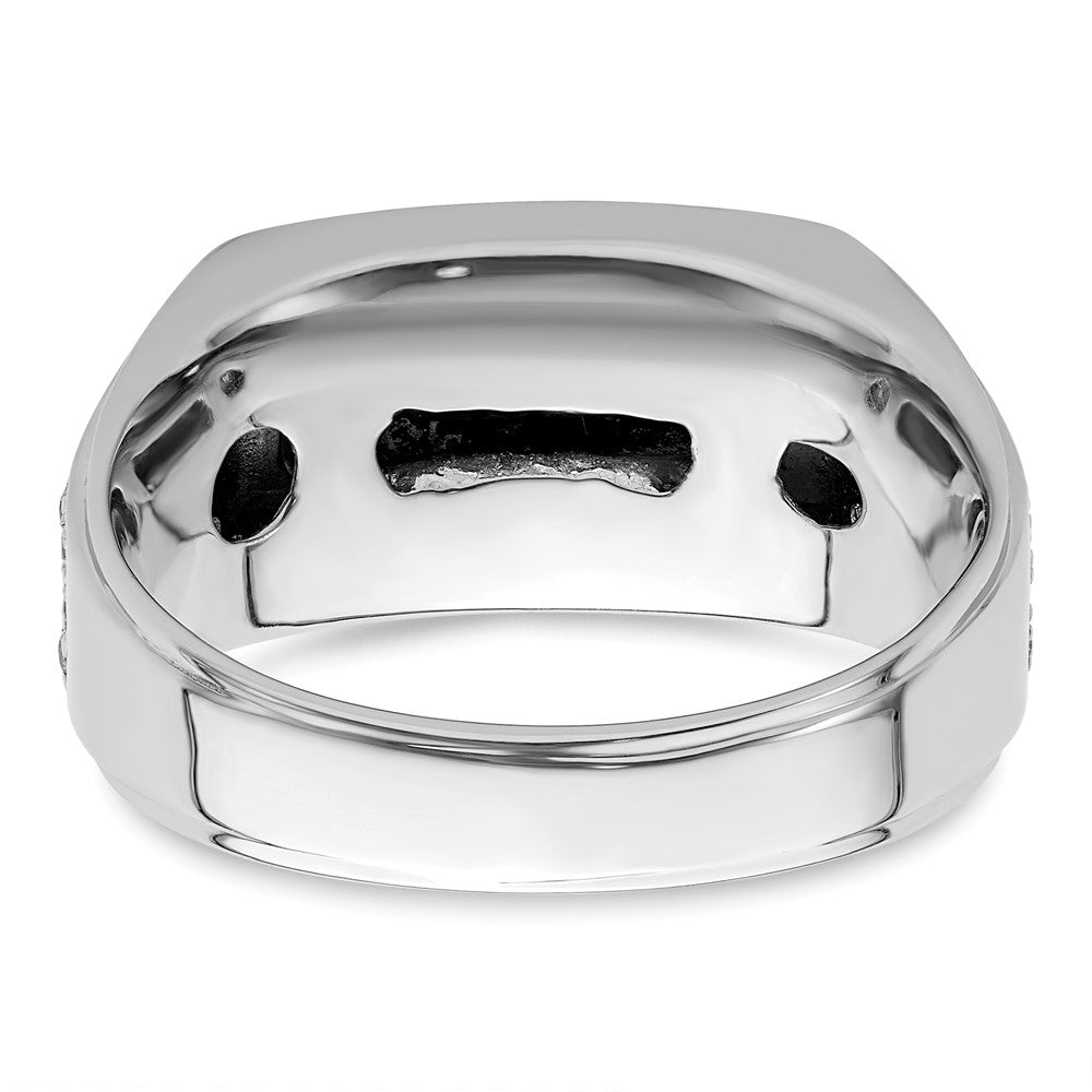 14K Weißgold 1 Ct. Im Labor Gezüchtet Diamant Vs/si+ G+ und Onyx Herren Ring