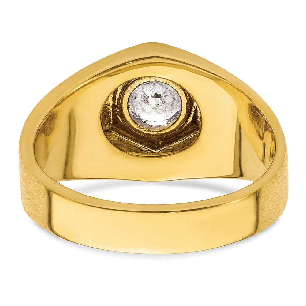 14K Bicolor Herrenring mit 1,2 ct. Labor gezüchteten Diamanten, VS/SI+ G+, poliert