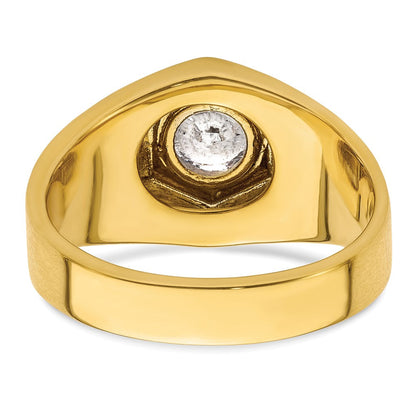 14K Bicolor Herrenring mit 1,2 ct. Labor gezüchteten Diamanten, VS/SI+ G+, poliert
