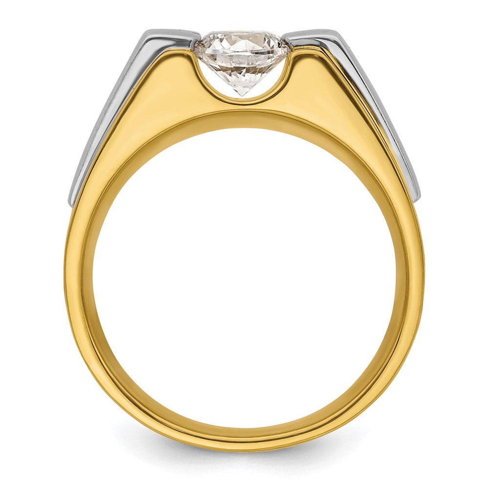 14K Bicolor Herrenring mit 1 ct. laborgezüchtetem Diamant VS/SI+ G+, poliert und satiniert