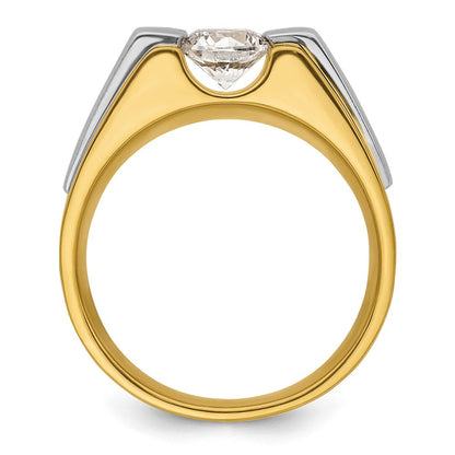 14K Bicolor Herrenring mit 1 ct. laborgezüchtetem Diamant VS/SI+ G+, poliert und satiniert