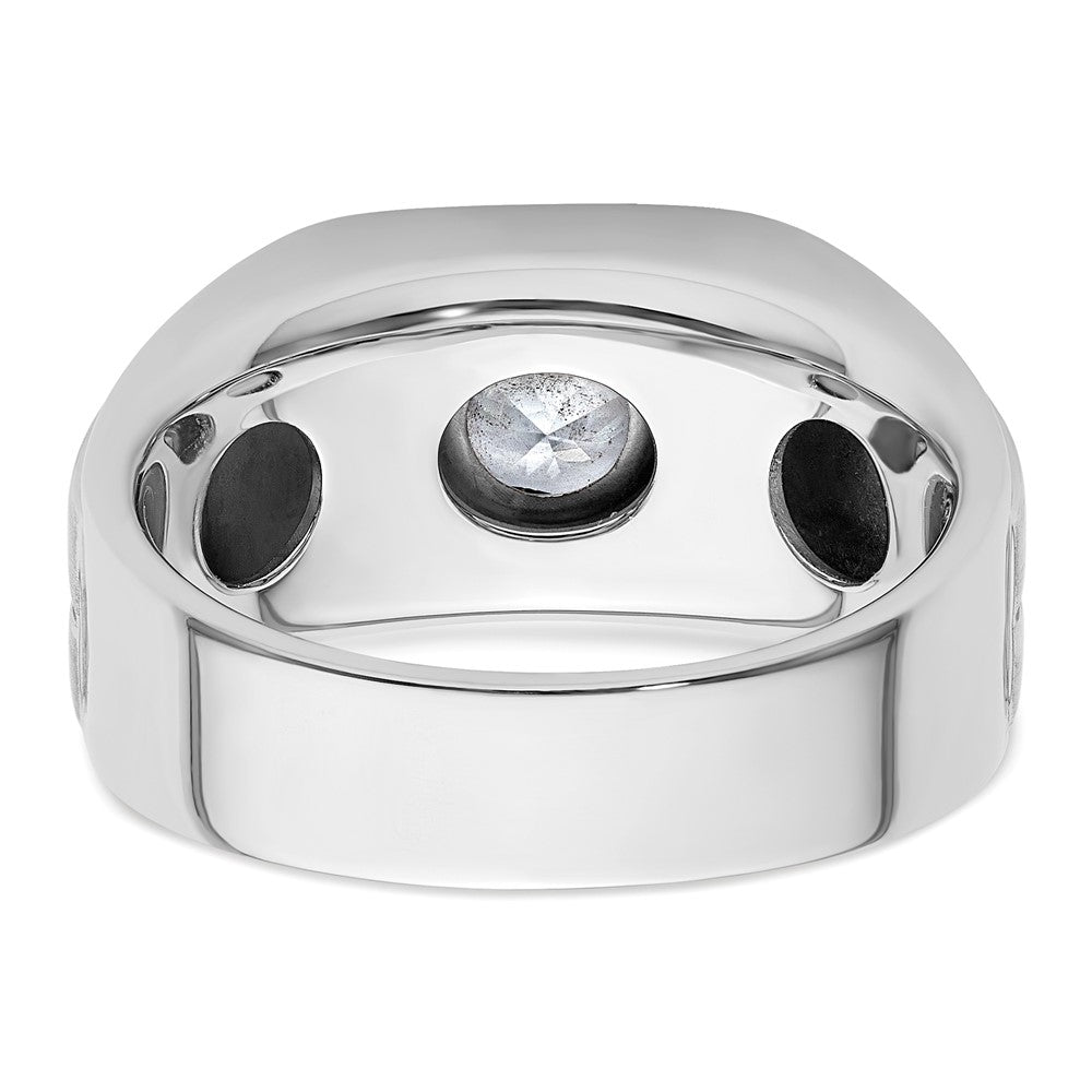 14K Weißgold Ring mit Schwarzrhodinierung, 1 ct. Laborgezüchtetem Diamant VS/SI+ G+, Satiniert, Herren