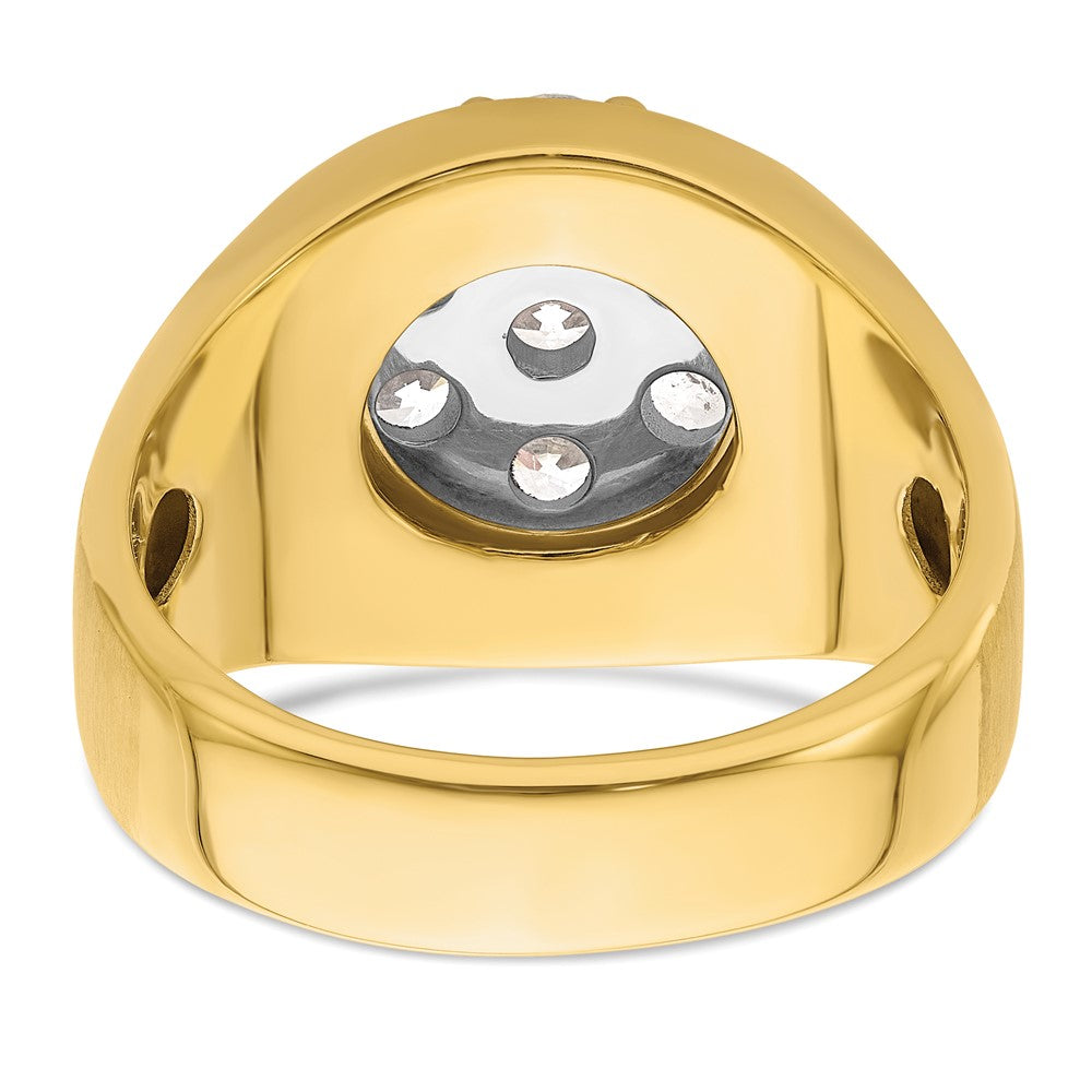 14K Bicolor Herren-Cluster-Ring mit 1,375 ct. Labor gezüchteten Diamanten, VS/SI+ G+, komplett