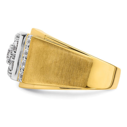 14K Bicolor Ring mit 1,75 ct. gezüchteten Diamanten, VS/SI+, G+, für Herren, poliert und satiniert, Cluster-Fassung