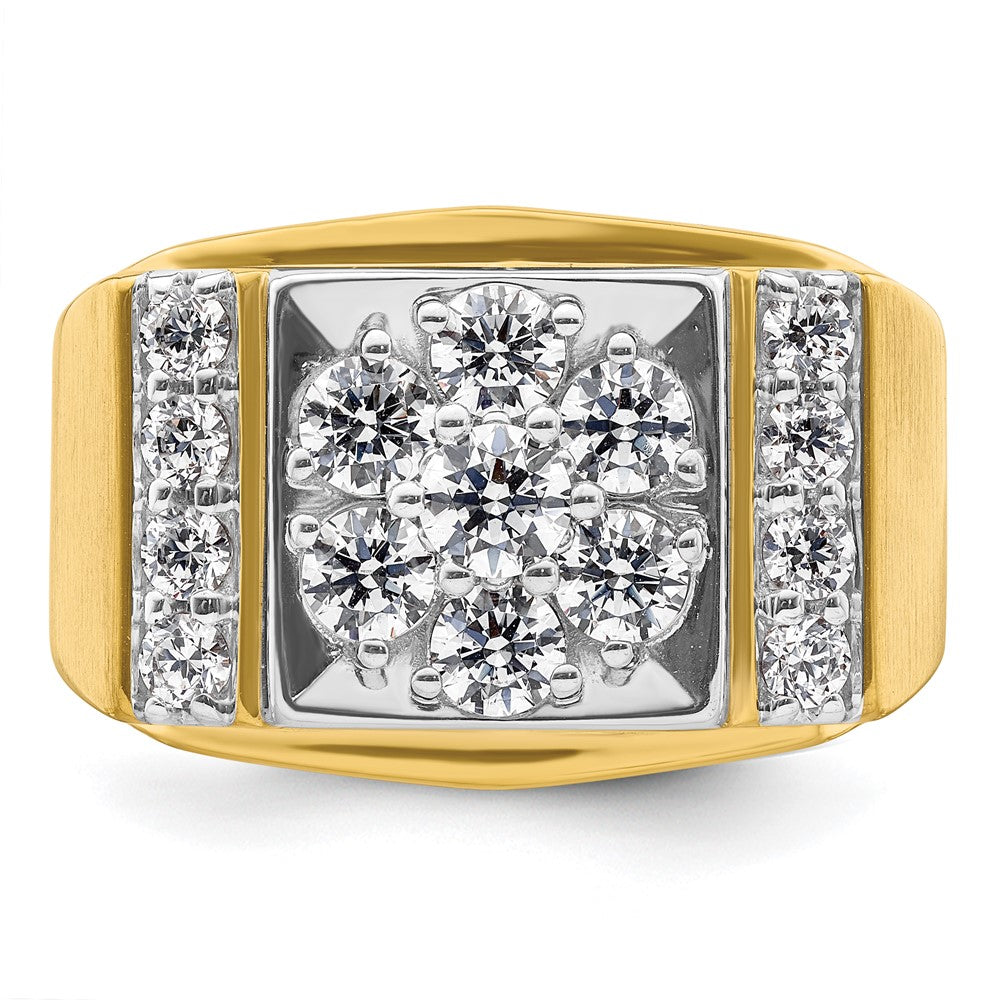 14K Bicolor Ring mit 1,75 ct. gezüchteten Diamanten, VS/SI+, G+, für Herren, poliert und satiniert, Cluster-Fassung