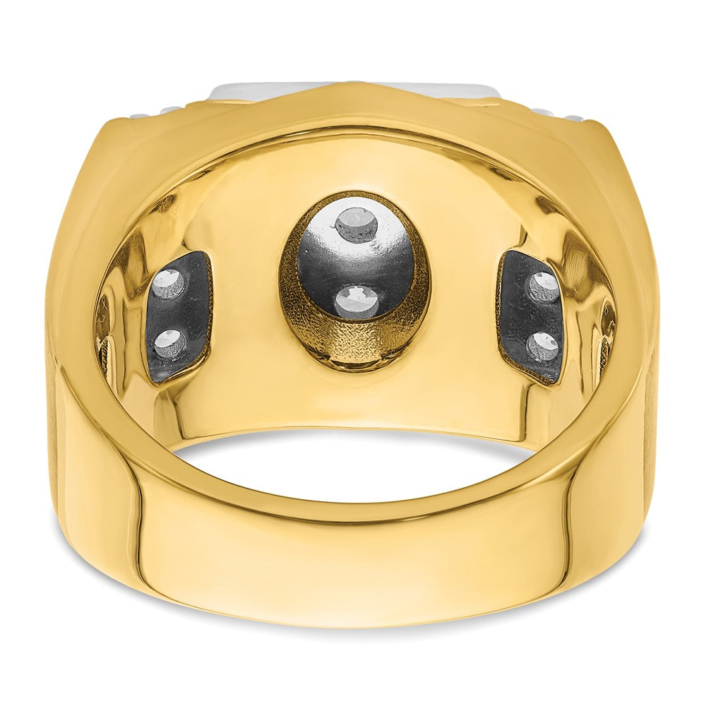 14K Bicolor Ring mit 1,75 ct. gezüchteten Diamanten, VS/SI+, G+, für Herren, poliert und satiniert, Cluster-Fassung
