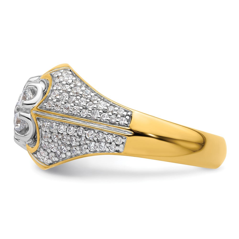 14K Bicolor Ring mit 1,25 ct. im Cluster-Design gefassten Labor-gewachsenen Diamanten VS/SI+ G+ für Herren