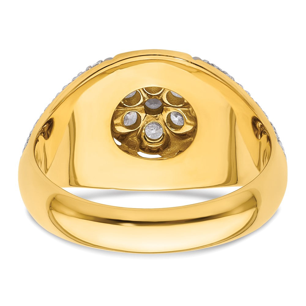 14K Bicolor Ring mit 1,25 ct. im Cluster-Design gefassten Labor-gewachsenen Diamanten VS/SI+ G+ für Herren
