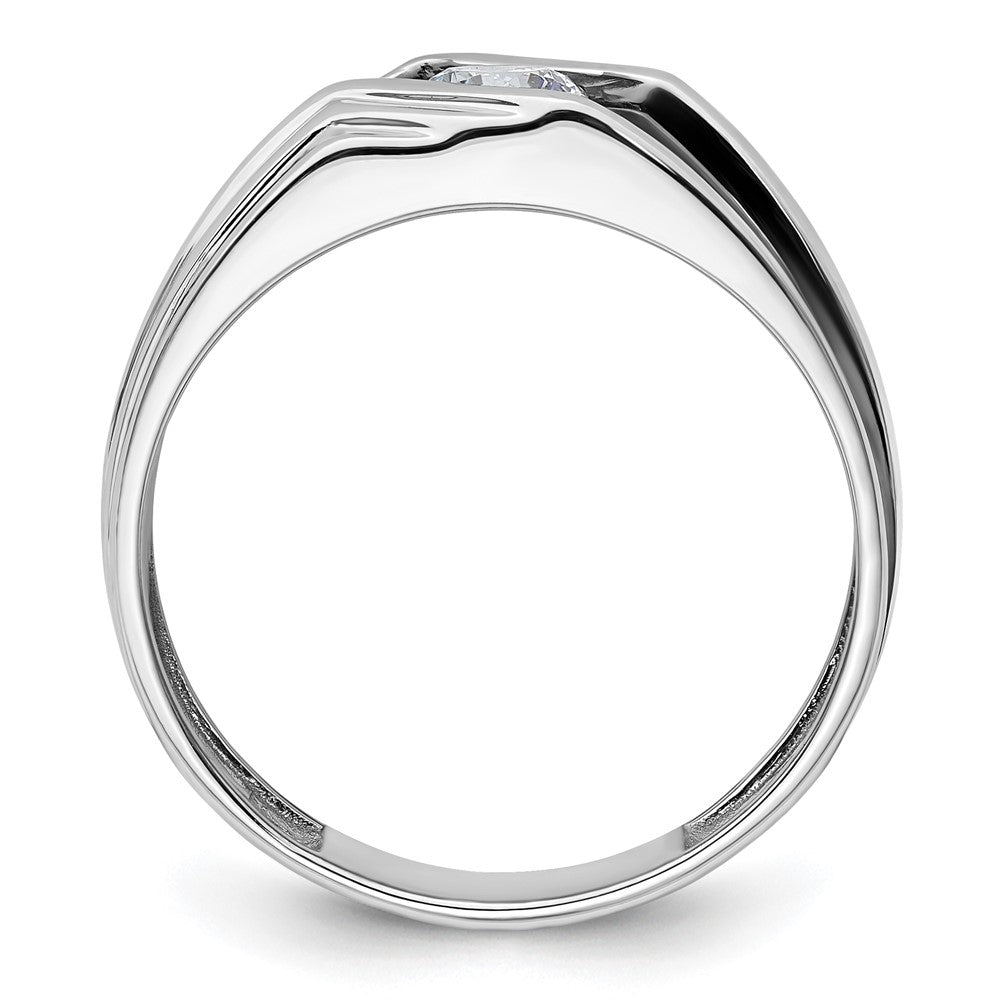 14K Weißgold Ring mit Schwarzrhodinierung, 0,375 ct. Labor-gezüchteten Diamanten, VS/SI+ G+, satiniert, für Herren