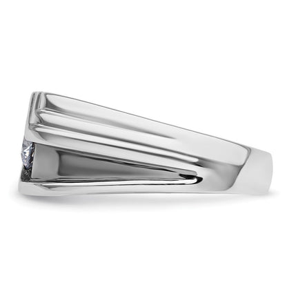 14K Weißgold Ring mit Schwarzrhodinierung, 0,375 ct. Labor-gezüchteten Diamanten, VS/SI+ G+, satiniert, für Herren
