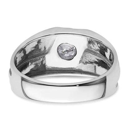 14K Weißgold Ring mit Schwarzrhodinierung, 0,375 ct. Labor-gezüchteten Diamanten, VS/SI+ G+, satiniert, für Herren