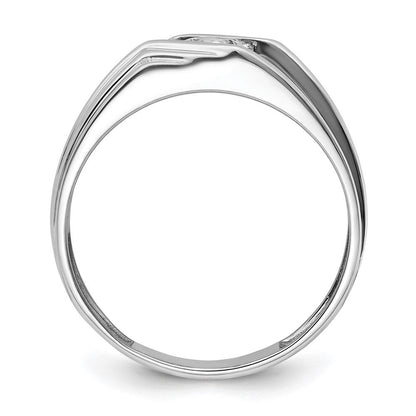 14K Weißgold Herrenring mit Schwarzrhodium und 0,5 ct. laborgezüchtetem Diamant, VS/SI+ G+, Satinfinish