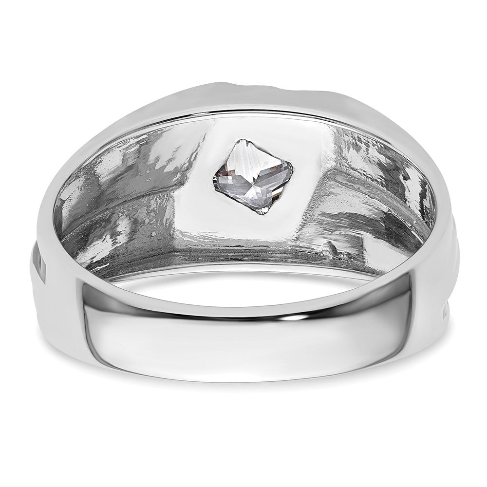 14K Weißgold Herrenring mit Schwarzrhodium und 0,5 ct. laborgezüchtetem Diamant, VS/SI+ G+, Satinfinish