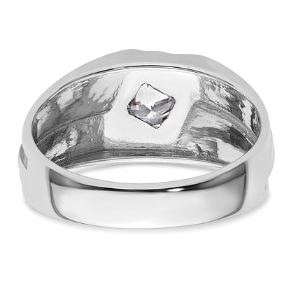 14K Weißgold Herrenring mit Schwarzrhodium und 0,5 ct. laborgezüchtetem Diamant, VS/SI+ G+, Satinfinish