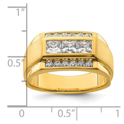 14K Gelbgold Herrenring mit 1,125 ct. im Labor gezüchteten Diamanten VS/SI+ G+, poliert und satiniert