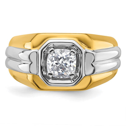 14K Bicolor Herrenring mit 1 ct. im Labor gezüchteten Diamanten, VS/SI+ G+, poliert