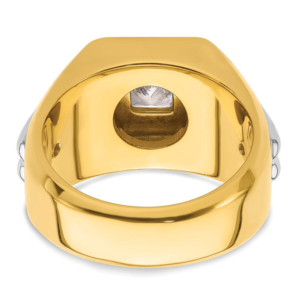 14K Bicolor Herrenring mit 1,5 ct. im Labor gezüchteten Diamanten, VS/SI+ G+, poliert