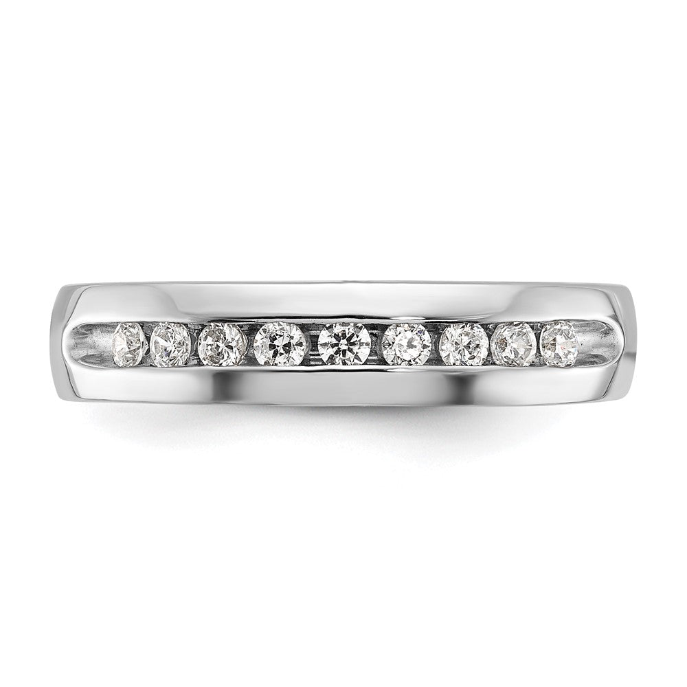 14K Weißgold 0,25 ct. Laborgezüchteter Diamant VS/SI+ G+ Neun-Steine Komplett Poliert Herrenring