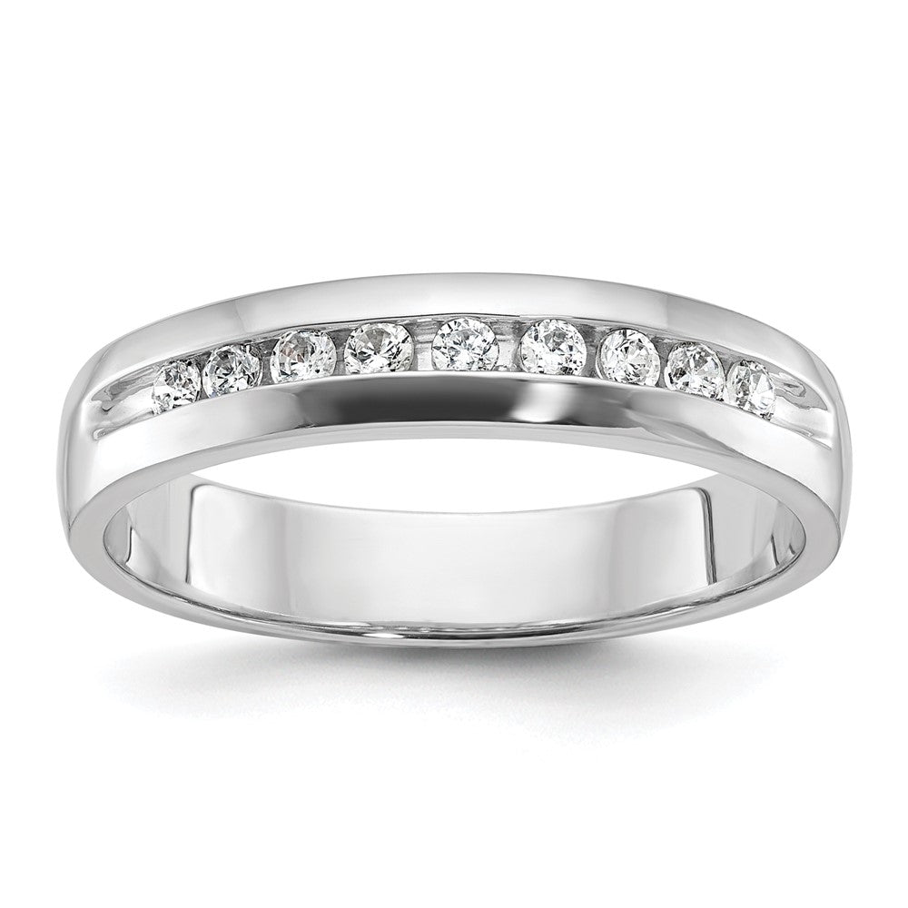 14K Weißgold 0,25 ct. Laborgezüchteter Diamant VS/SI+ G+ Neun-Steine Komplett Poliert Herrenring