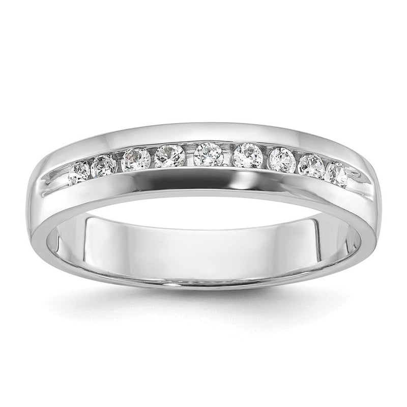 14K Weißgold 0,25 ct. Laborgezüchteter Diamant VS/SI+ G+ Neun-Steine Komplett Poliert Herrenring
