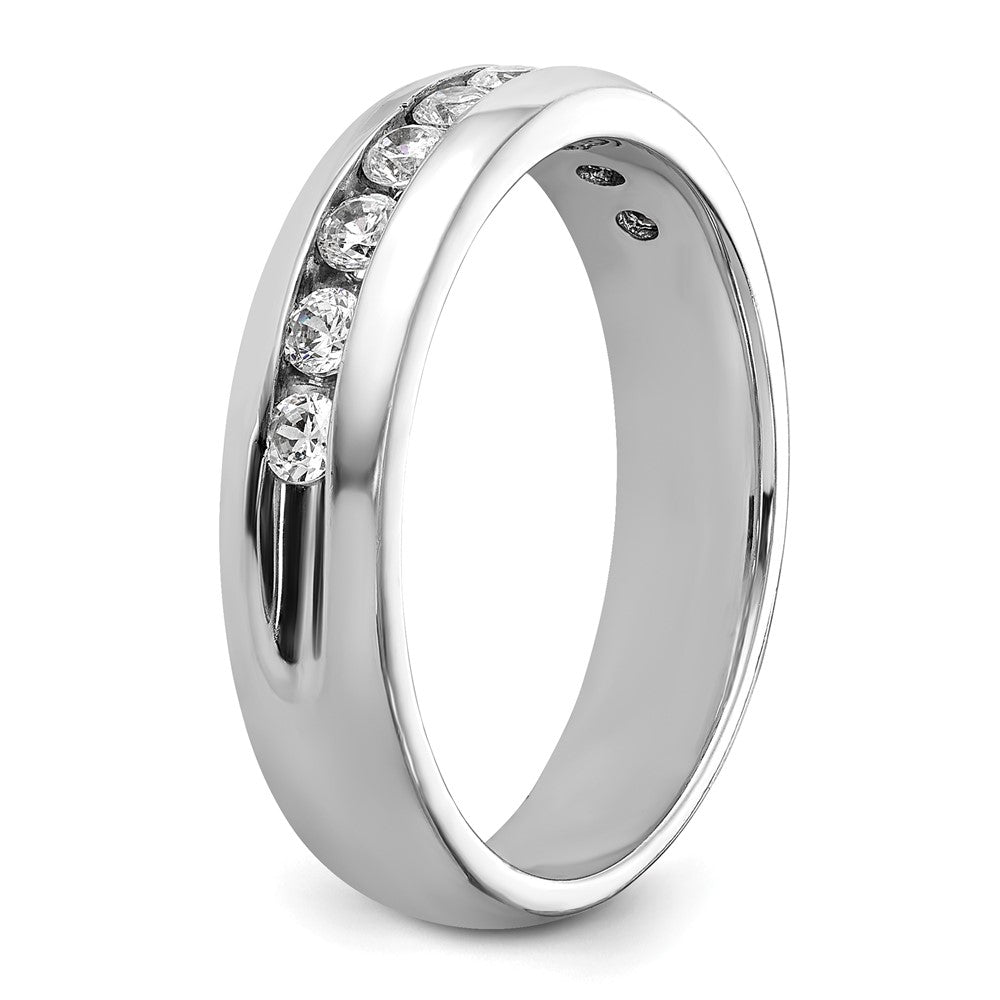 14K Weißgold Ring mit 0,5 ct. laborgezüchteten Diamanten VS/SI+ G+, neun Steine, komplett poliert, Herren