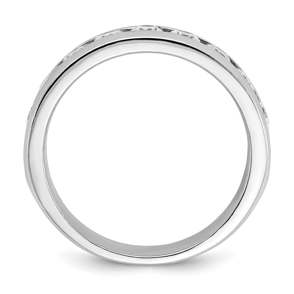 14K Weißgold Herrenring mit 1 ct. im Labor gezüchteten Diamanten VS/SI+ G+, neun Steine, poliert