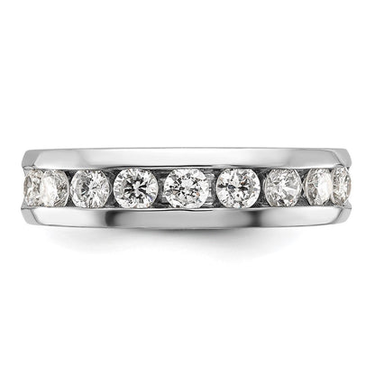 14K Weißgold Herrenring mit 1 ct. im Labor gezüchteten Diamanten VS/SI+ G+, neun Steine, poliert