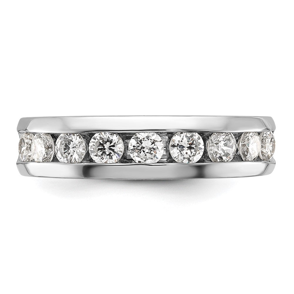 14K Weißgold Herren-Ring mit 1K Diamant, komplett