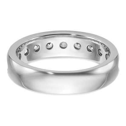 14K Weißgold Herrenring mit 1 ct. im Labor gezüchteten Diamanten VS/SI+ G+, neun Steine, poliert