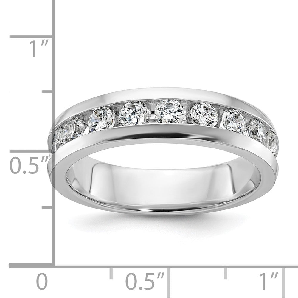 14K Weißgold Herren-Ring mit 1K Diamant, komplett