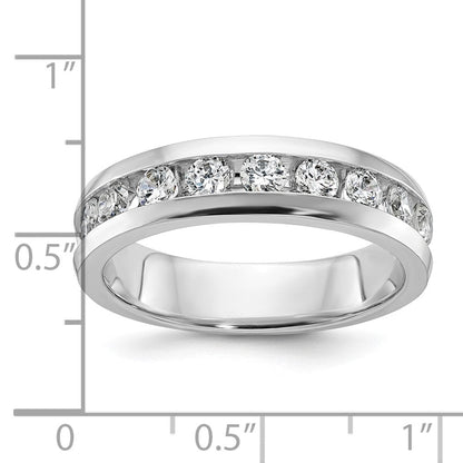 14K Weißgold Herren-Ring mit 1K Diamant, komplett
