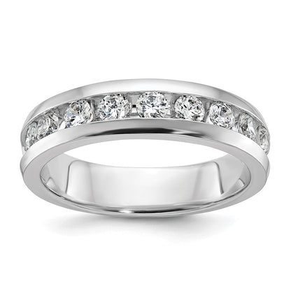 14K Weißgold Herren-Ring mit 1K Diamant, komplett