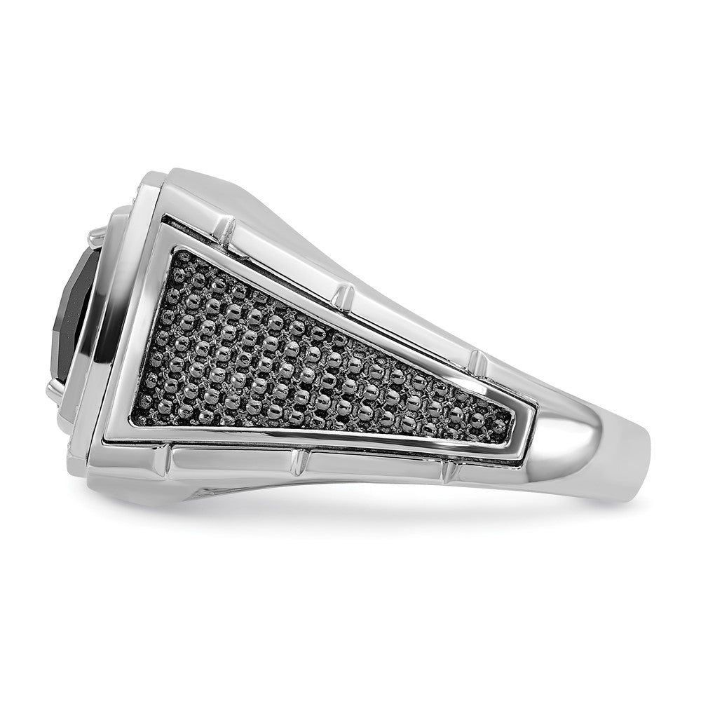 10K Weißgold Ibgoodman Herren Schwarz Rhodium Onyx und Diamant Komplett Ring