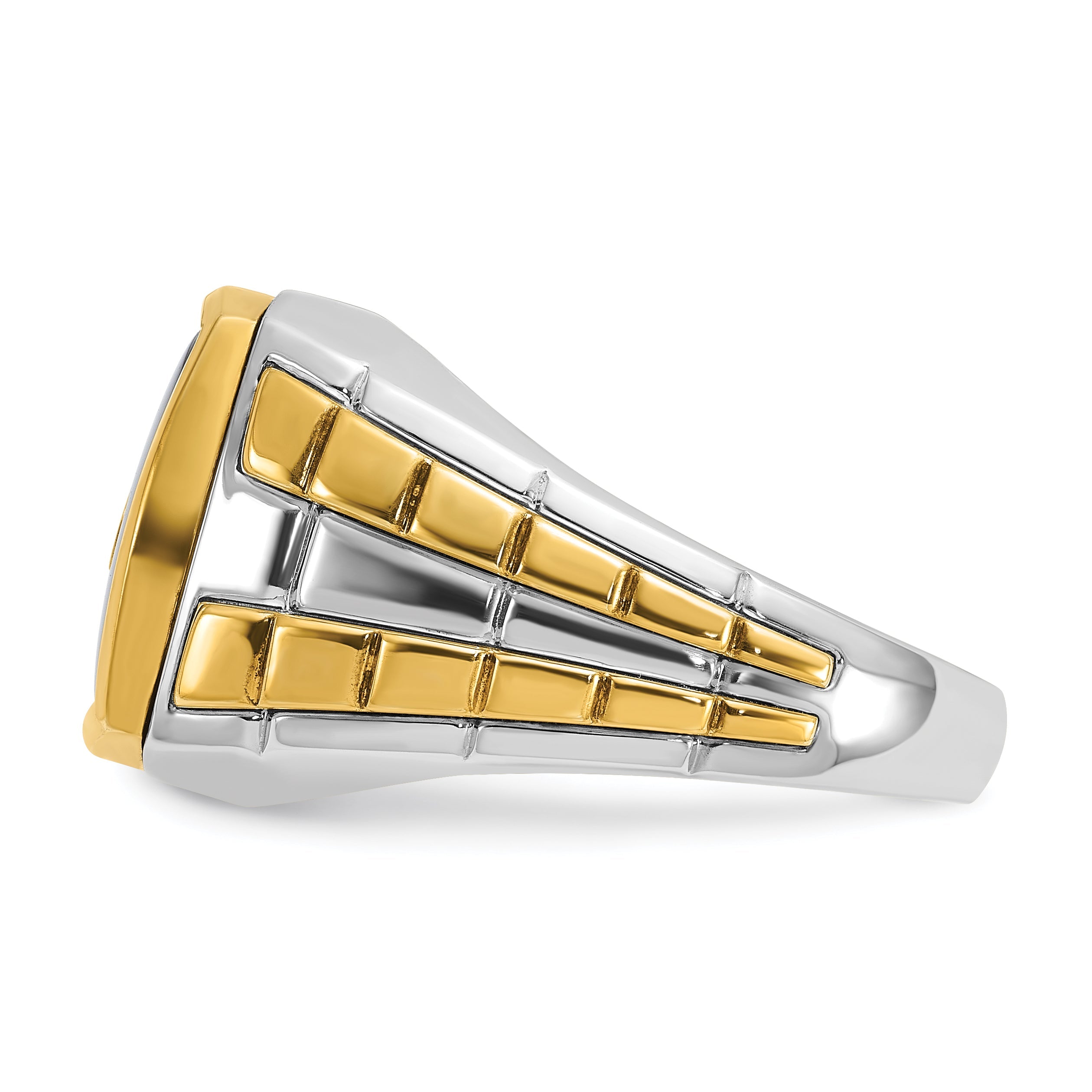 10K Bicolor Ibgoodman Herren Onyx und Diamant Komplett Ring