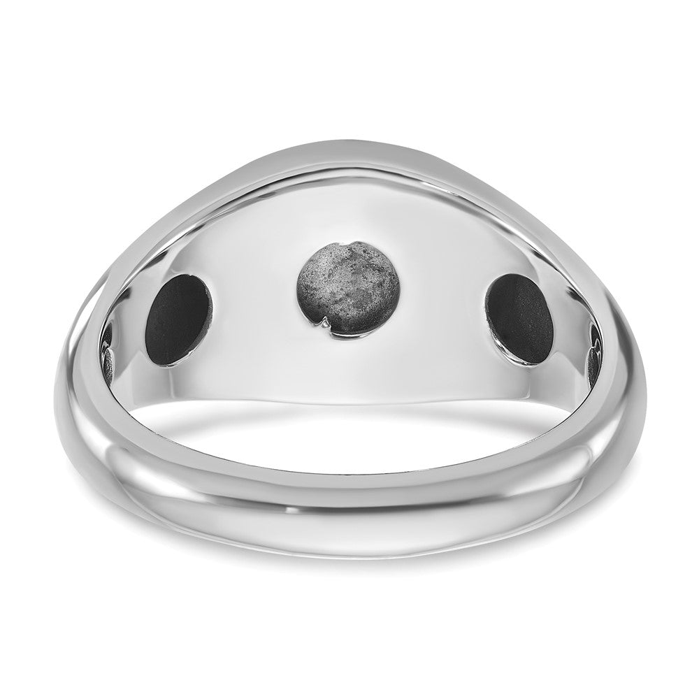 14K Weißgold Herren-Ring mit Saphir-Dublette